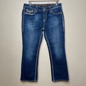 Rock Revival Jeans Womens 32 Blue Kai Easy Boot Bootcut embellished Western